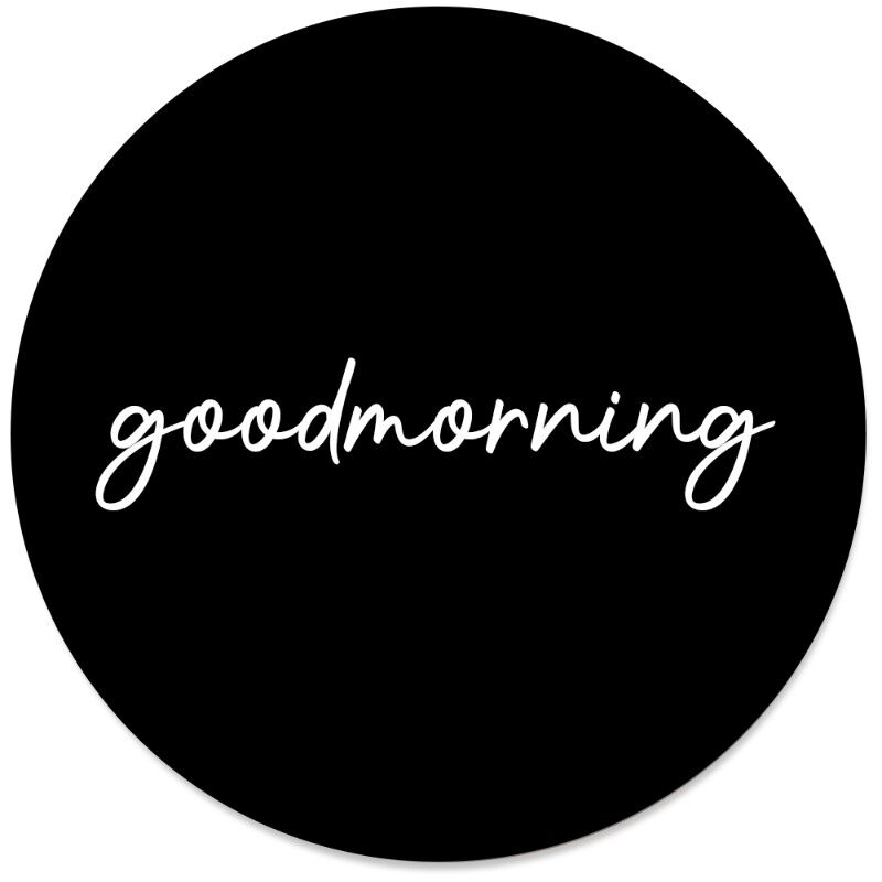 Cerchio da muro buongiorno nero - Ø 20 cm - Forex