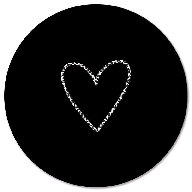 Cerchio da parete cuore disegnato leopardo - Ø 20 cm - Forex