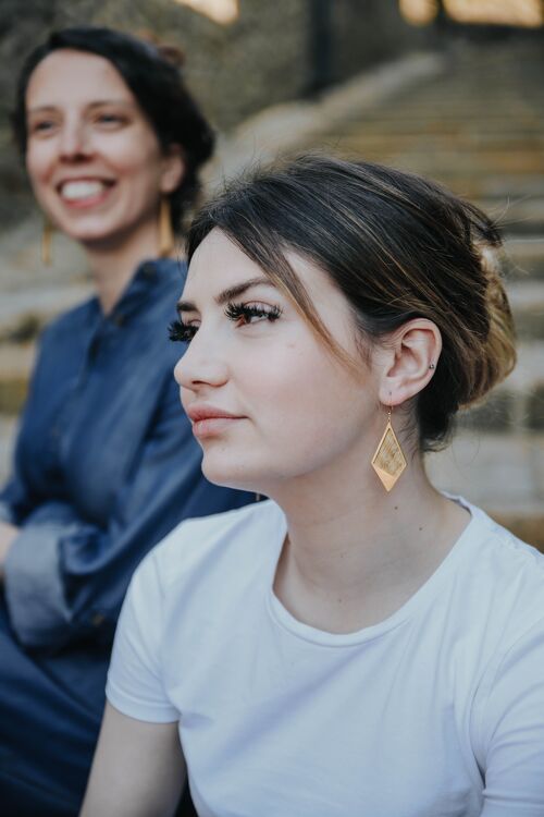 Boucles d'oreilles Sierra Losange en fraké