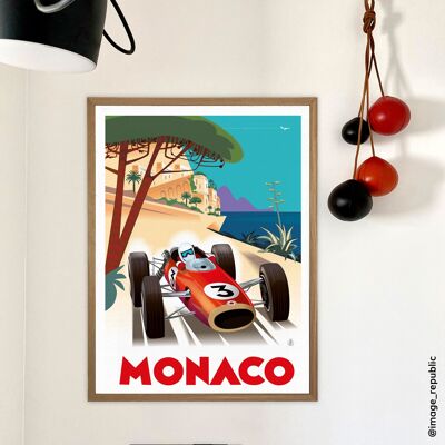 Le GRAND PRIX DE MONACO par Monsieur Z AFFICHE 40x50 cm