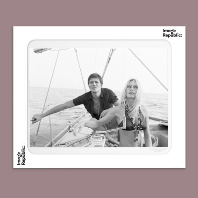 POSTER 40x50 cm DIE BARDOT DELON SEGELBOOT-FOTOGALERIE