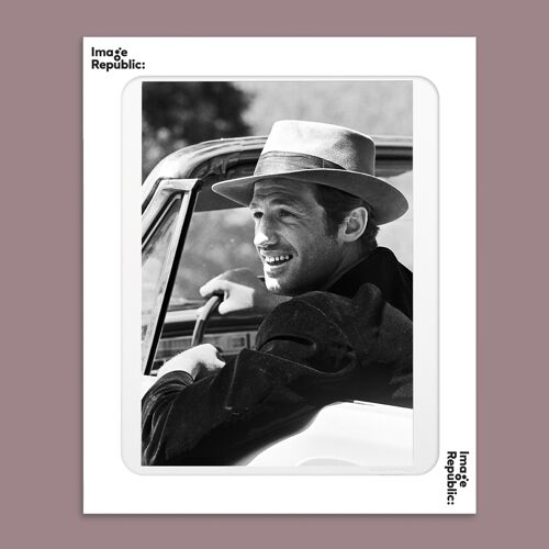 AFFICHE 40x50 cm LA GALERIE PHOTO BELMONDO CHAPEAU