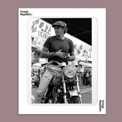 POSTER 40x50 cm THE STEEVE MCQUEEN MOTORCYCLE PHOTO GALLERY