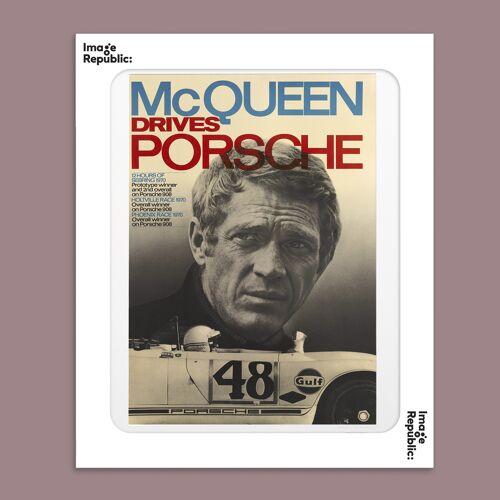 AFFICHE 40x50 cm LA GALERIE PHOTO MCQUEEN PORSCHE