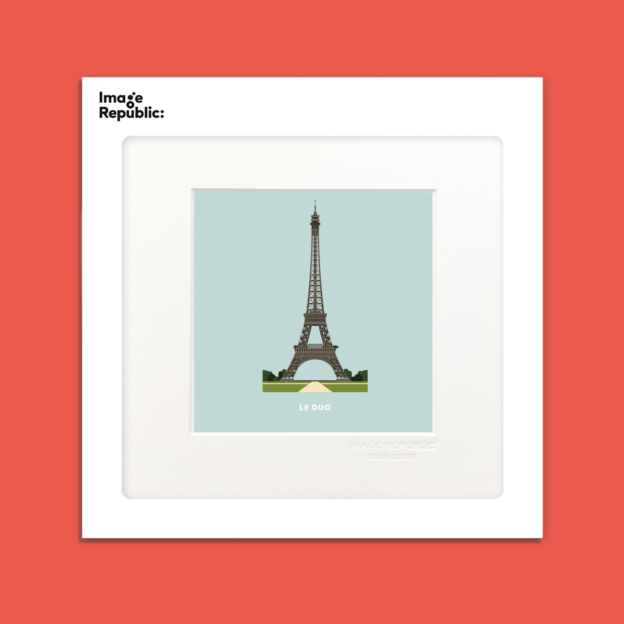 POSTER 22x22 cm DAS DUO ARCHI EIFFELTURM FRANKREICH