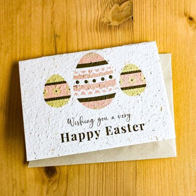 Plantable Seeded Cards | Happy Easter Eggs - Recycled Envelope