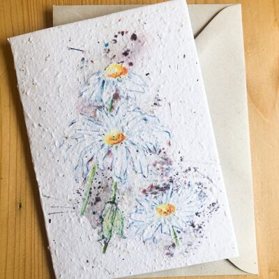 Plantable Seeded Card | Daisy Art Splash B