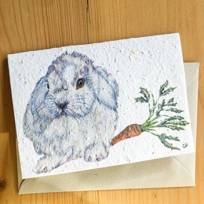 Plantable Seeded Card | Easter Bunny - RECYCLED ENVELOPE