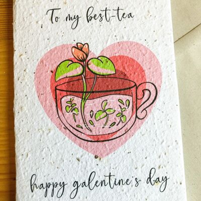 Seeded Valentine's Card | Best-Tea Galentine's Day