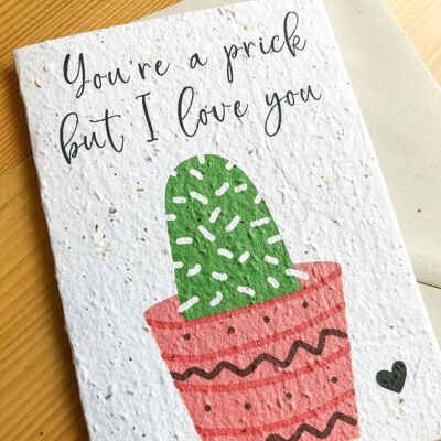 Seeded Valentine's Card | You're A Prick - RECYCLED ENVELOPE