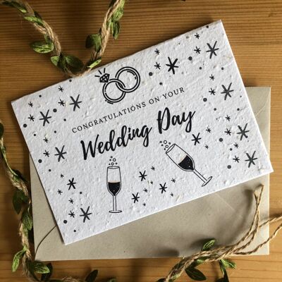 Plantable Seeded Card | Congratulations On Your Wedding - RECYCLED ENVELOPE