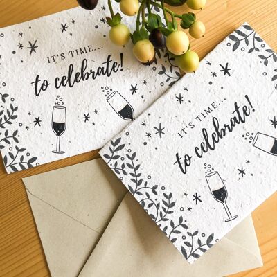 Plantable Seeded Card | Let's Celebrate - RECYCLED ENVELOPES