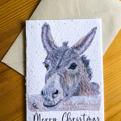 Plantable Seeded Card | Merry Christmas Donkey G