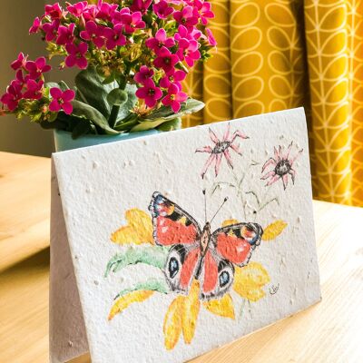 Plantable Seeded Card | Butterfly Design - RECYCLED ENVELOPE