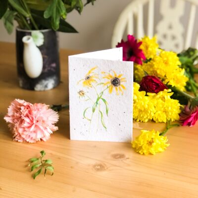 Plantable Seeded Card | Rudbeckia Design - RECYCLED ENVELOPE