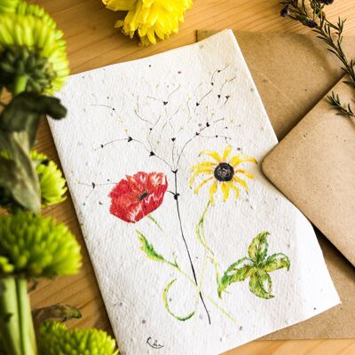 Plantable Seeded Card | Wildflowers Design - RECYCLED ENVELOPES