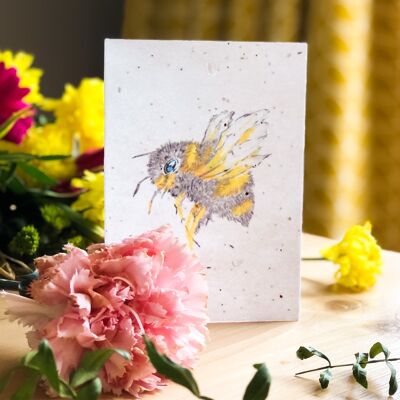 Plantable Seeded Card | Bee Design - Recycled Envelope