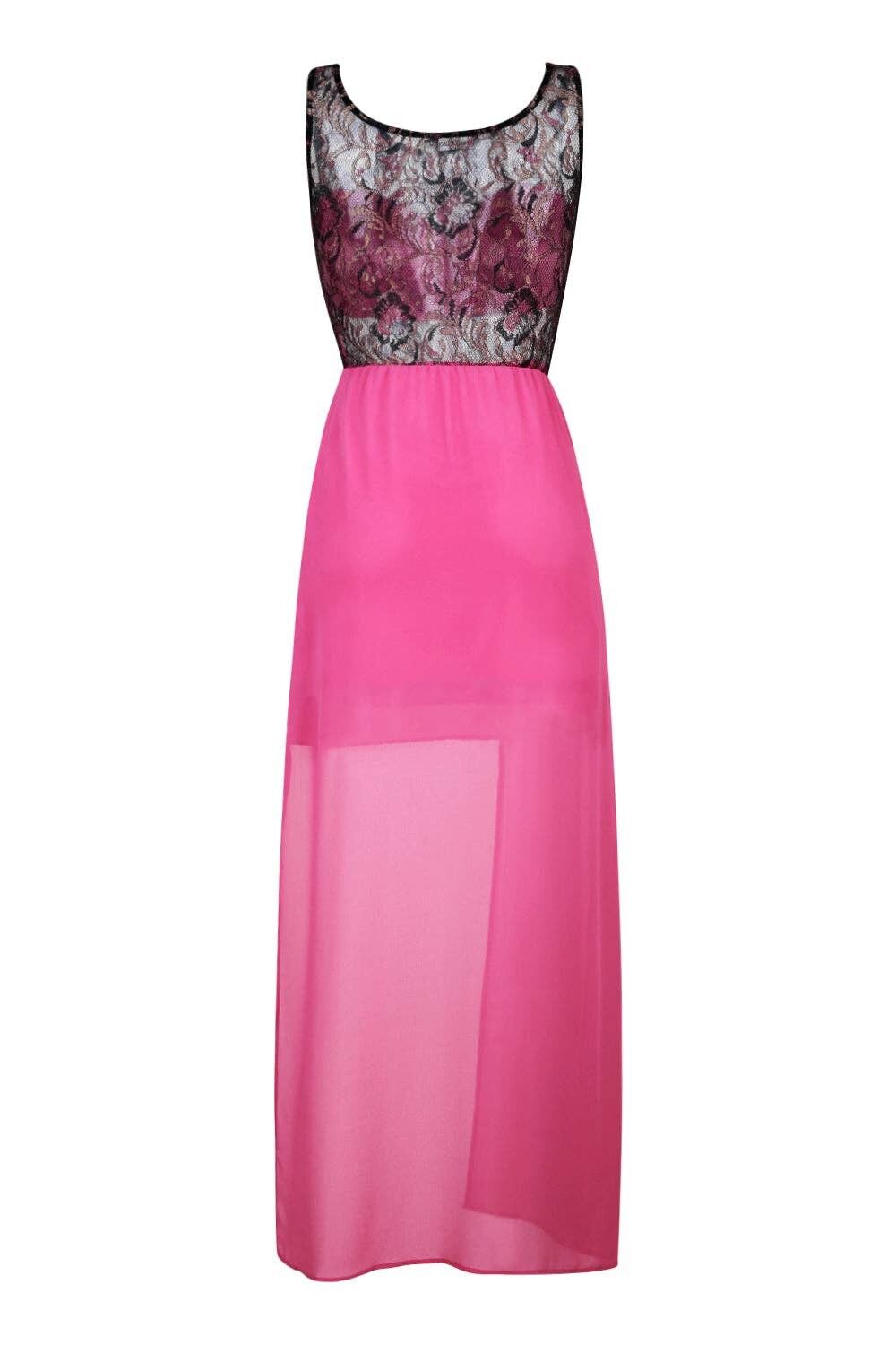 Vestido Zoe Rosa Alto Bajo Dip Bajo