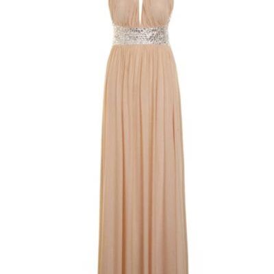 Papya Nude Maxi griechisches Kleid