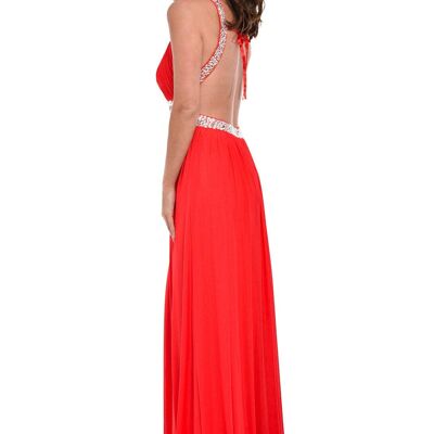 Papya Red Maxi Grecian Gown Dress