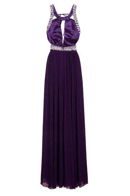 Papya Purple Maxi Grecian Gown Dress