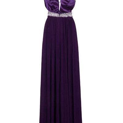Papya Purple Maxi Grecian Gown Dress