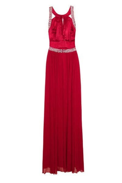 Papya Wine Red Maxi Grecian Gown Dress