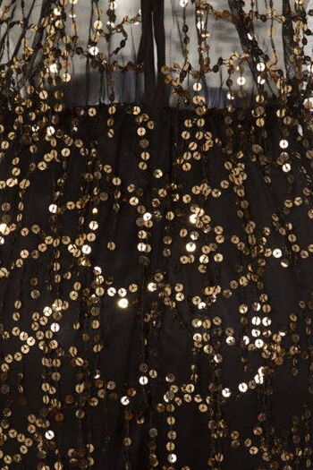 Lily Black Sheer Plunge Gold Sequin Tassel Fringe Playsuit Romper 4