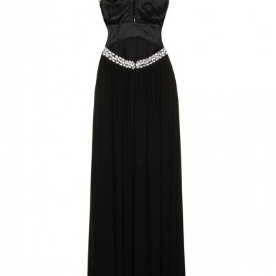 Robe longue grecque Papya noire