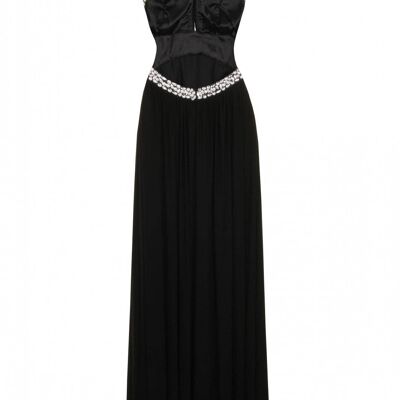 Papya Black Maxi Grecian Gown Dress