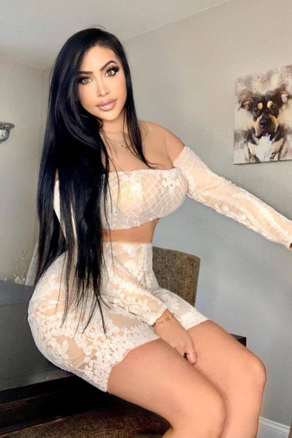 Lust Luxe bianco paillettes broccato gonna a due pezzi Top Co Ord Set