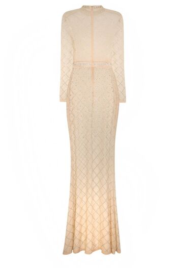 Robe longue transparente en maille transparente avec strass en cristal Sheer Dreams 2