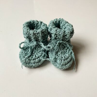 Organic cotton booties - Duck egg