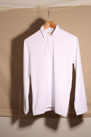 Grand Pampelonne Long sleeve Polo White UPF 50+ 1