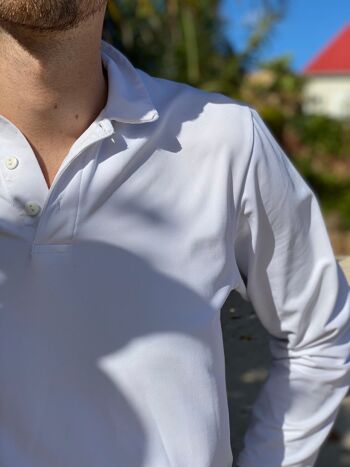 Grand Pampelonne Long sleeve Polo White UPF 50+ 2