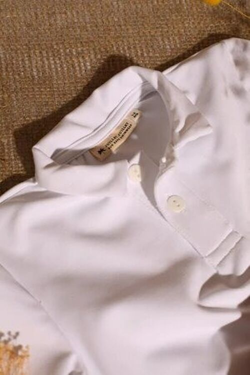 Pampelonne Long sleeve Polo White UPF 50+