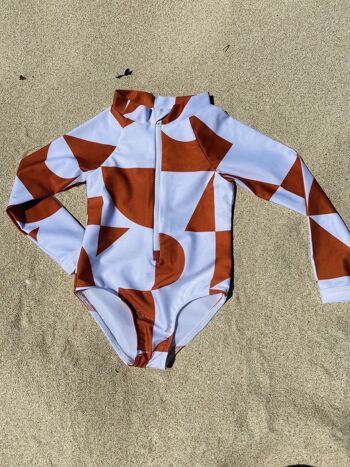 Palombaggia one piece Geometric Rusty/White UPF 50+ 3