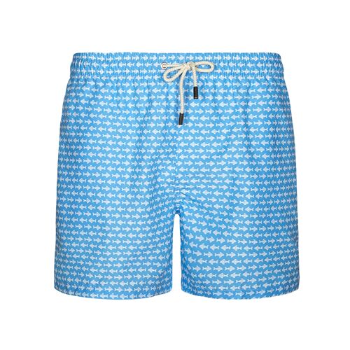 BLUE COAST YACHTING Bañador Hombre Estampado Secado Rápido Pez Azul