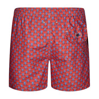 BLUE COAST YACHTING Maillot de Bain Homme Imprimé Quick Dry Octopus Rouge 2