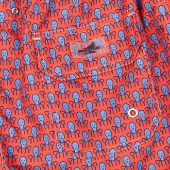 BLUE COAST YACHTING Maillot de Bain Homme Imprimé Quick Dry Octopus Rouge 3