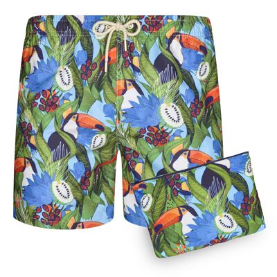 BLUE COAST YACHTING Costume da bagno da uomo stampato Quick Dry Toucan