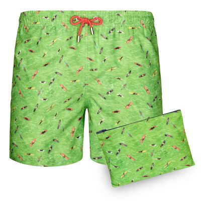 BLUE COAST YACHTING Costume da bagno da uomo stampato Quick Dry Surf Green