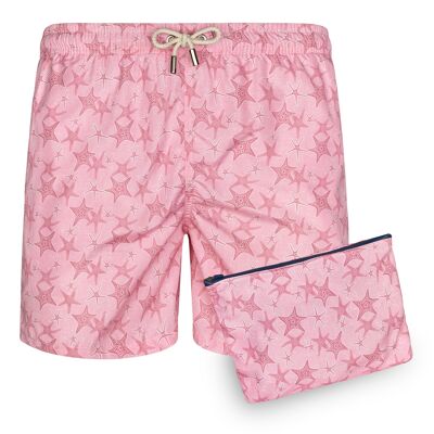BLUE COAST YACHTING Men's Swimsuit Printed Quick Dry Pink Star