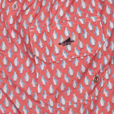 BLUE COAST YACHTING Men's Swimsuit Printed Quick Dry Coral Penguin