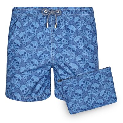 BLUE COAST YACHTING Bañador Hombre Estampado Secado Rápido Skull Azul