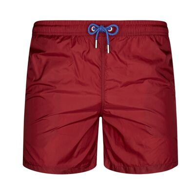 BLUE COAST YACHTING Costume da bagno uomo stampato Quick Dry Plain Bordeaux Ultraleggero