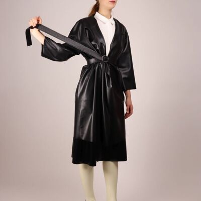 The Black Cocoon Trench Coat - S/M - braccia a tutta lunghezza