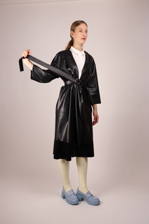 The Black Cocoon Trenchcoat - L/XL - 3/4 length arms