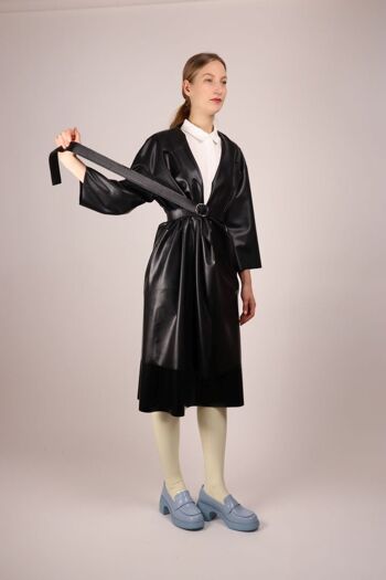 Le Trench Cocoon Noir - Sur Mesure - Bras 3/4 1