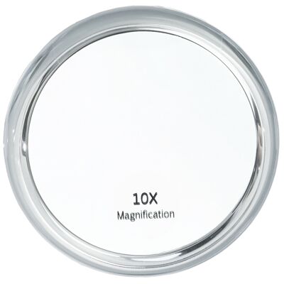 Suction cup mirror, round, acrylic with 10x magnification, Ø 10 cm